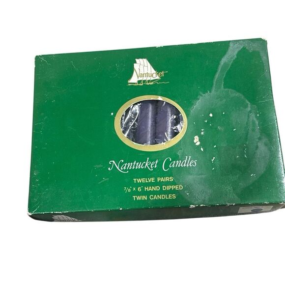 Lot of 9 Nantucket Navy Blue Purple Hand Dipped Twin Taper Candles 7/8" x 6" - Picture 5 of 8